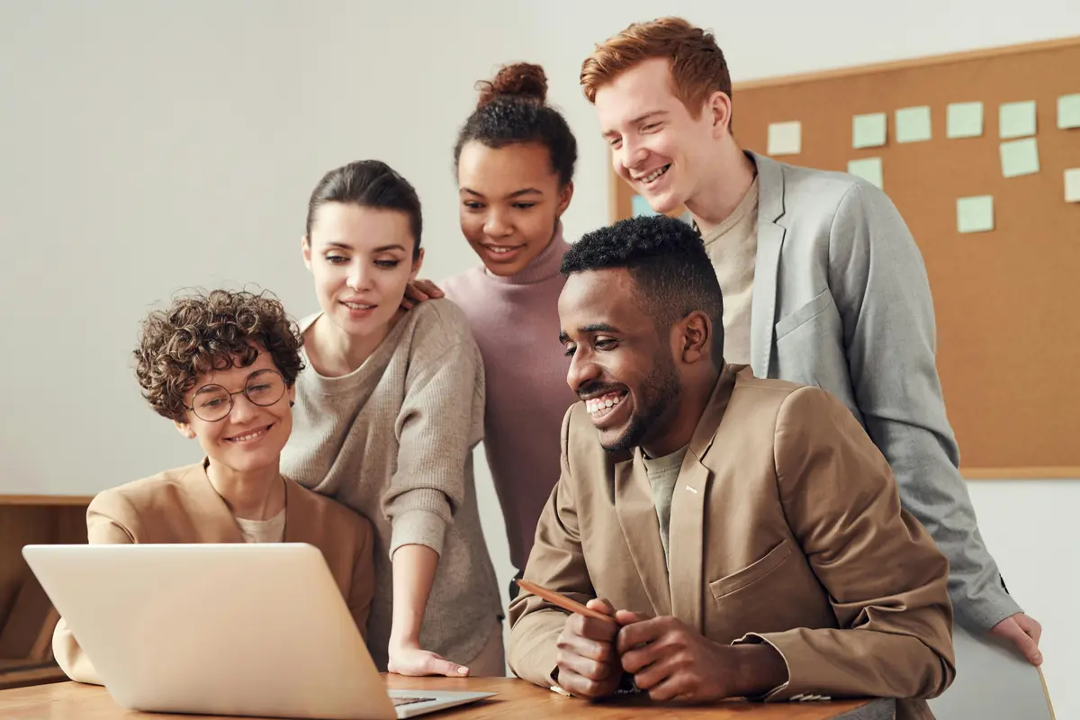 People working together on a laptop